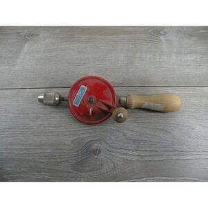 Penncraft 9220 Hand Drill 11.5 in Red Steel Single Pinion Design Vintage Crank